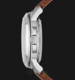 Fossil Grant Twist Multi-Function White Dial Brown Leather Strap Watch for Men - ME1144