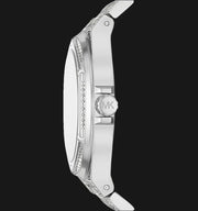 Michael Kors Lennox Three Hand Blue Dial Silver Steel Strap Watch For Women - MK6990