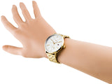 Tommy Hilfiger Jenna Quartz White Dial Gold Steel Strap Watch for Women - 1782069
