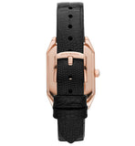 Emporio Armani Gioia Quartz Mother of Pearl Dial Black Leather Strap Watch For Women - AR11390