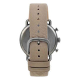 Emporio Armani Aviator Chronograph Quartz Grey Dial Beige Leather Strap Watch For Men - AR11107