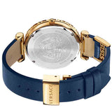 Versace Palazzo Empire Greca Quartz Blue Dial Blue Leather Strap Watch for Women - VEDV00219