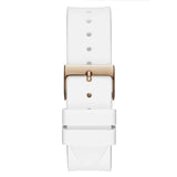 Guess Venus Diamonds White Dial White Rubber Strap Watch for Women - GW0118L4