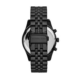 Michael Kors Lexington Chronograph Black Dial Black Steel Strap Watch For Men - MK8467