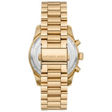 Michael Kors Lexington Chronograph Gold Dial Gold Steel Strap Watch For Women - MK7377