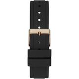 Guess Solstice Diamonds Black Mother of Pearl Dial Black Rubber Strap Watch for Women - GW0113L2