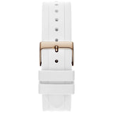 Guess Moonlight Diamonds White Dial White Rubber Strap Watch for Women - GW0257L2