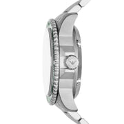 Emporio Armani Sea Explorer Meccanico Automatic Green Dial Silver Steel Strap Watch For Men - AR60061