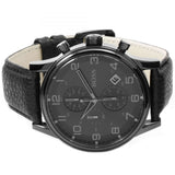 Hugo Boss Blackout Chronograph Black Dial Black Leather Strap Watch For Men - HB1512567