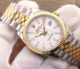Rolex Datejust 36mm White Dial Two Tone Jubilee Bracelet Watch for Women - M126233-0019