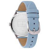 Tommy Hilfiger Brooke Silver Dial Light Blue Leather Strap Watch for Women - 1782023