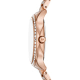 Michael Kors Sage Three-Hand Mother of Pearl White Dial Rose Gold Steel Strap Watch for Women - MK4806