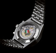 Breitling Chronomat B01 42 Six Nations Italy Blue Dial Silver Steel Strap Watch for Men - AB0134A41C1A1