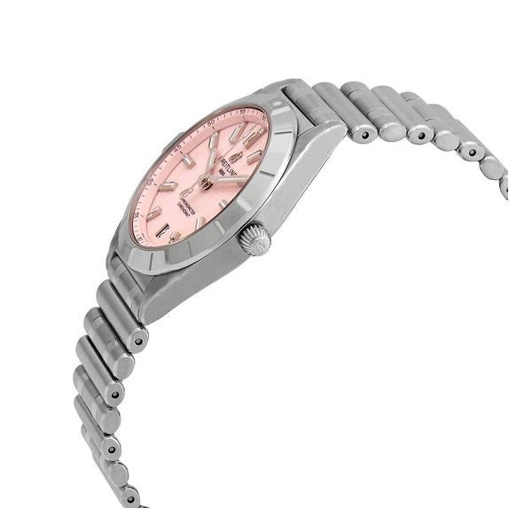 Breitling Chronomat 32 Diamonds Pink Dial Silver Steel Strap Watch for Women - A77310101K1A1