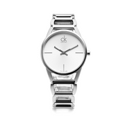 Calvin Klein Stately White Dial Silver Steel Strap Watch for Women - K3G23126