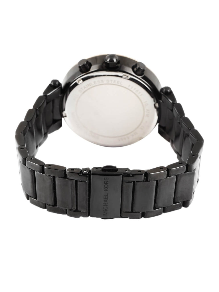 Michael Kors Parker Black Dial with Diamonds Black Steel Strap Watch for Women - MK5885