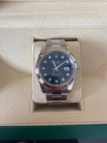 Rolex Datejust 41 Oyster Blue Dial Two Tone Oystersteel & White Gold Strap Watch for Men - M126334-0015