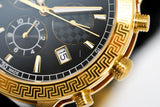 Versace Sport Tech Chronograph Black Dial Gold Steel Strap Watch for Men - VELT00419