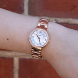 Fossil Virginia White Dial Rose Gold Steel Strap Watch for Women - ES3284