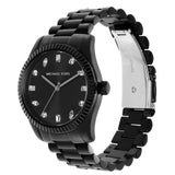 Michael Kors Lexington Lux Black Dial Black Steel Strap Watch For Women - MK7442