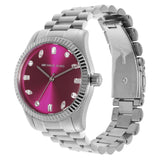 Michael Kors Lexington Three-Hand Pink Dial Silver Steel Strap Watch For Women - MK7443