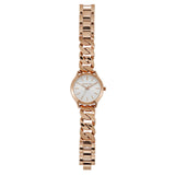 Michael Kors Runway Three-Hand Silver Dial Rose Gold Steel Strap Watch for Women - MK7473