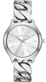 Michael Kors Runway Three-Hand Silver Dial Silver Steel Strap Watch for Women - MK7474