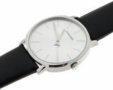 Calvin Klein Posh Silver Dial Black Leather Strap Watch for Men - K8Q311C6