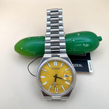 Citizen Tsuyosa Automatic Yellow Dial Silver Steel Strap Watch for Men - NJ0150-81Z