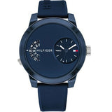 Tommy Hilfiger Denim Blue Dial Blue Rubber Strap Watch for Men - 1791556