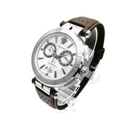 Versace Aion Chronograph White Dial Brown Leather Strap Watch for Men - VBR010017