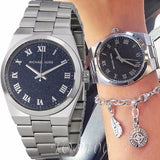 Michael Kors Channing Midnight Blue Dial Silver Steel Strap Watch for Women - MK6113