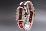 Gucci G Timeless Quartz White Dial Two Tone NATO Strap Watch For Men - YA1264071