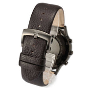 Emporio Armani Sportivo Chronograph Black Dial Brown Leather Strap Watch For Men - AR2462