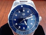 Tag Heuer Aquaracer Diamonds Blue Dial Silver Steel Strap Watch for Women - WAY131L.BA0748