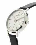 Calvin Klein Evan White Dial Black Leather Strap Watch for Women - K7B231CY