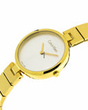 Calvin Klein Authentic Silver Dial Gold Steel Strap Watch for Women - K8G23546