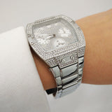 Guess Raven Diamonds Silver Dial Silver Steel Strap Watch for Women - GW0104L1