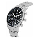 Fossil Goodwin Chronograph Black Dial Silver Steel Strap Watch for Men - FS5412