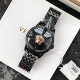 Versace Palazzo Empire Black Dial Black Steel Strap Watch for Men - VERD00518