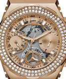 Guess Fusion Chronograph Rose Gold Dial Rose Gold Steel Strap Watch for Women - GW0552L3