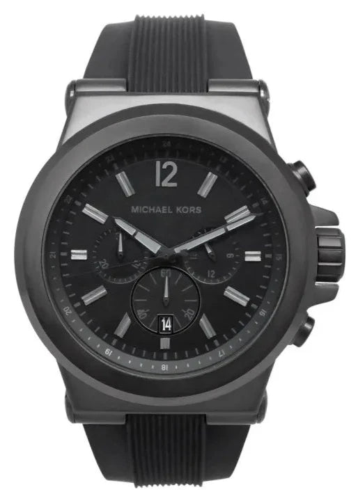 Michael Kors Dylan Black Dial Black Rubber Strap Watch for Men