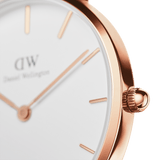 Daniel Wellington Petite St Mawes White Dial Brown Leather Strap Watch For Women - DW00100175