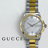 Gucci G Timeless Quartz Silver Dial Two Tone Steel Strap Watch For Men - YA126450