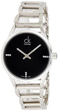 Calvin Klein Stately Black Dial Silver Steel Strap Watch for Women - K3G2312S