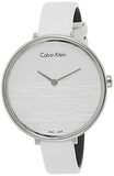 Calvin Klein Rise White Grey Dial White Leather Strap Watch for Women - K7A231L6