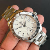 Tag Heuer Aquaracer Automatic 41mm White Dial Silver Steel Strap Watch untuk Pria - WAY2111.BA0928