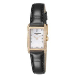 Longines Dolcevita Diamonds Mother of Pearl White Dial Black Leather Strap Watch for Women - L5.258.8.87.0