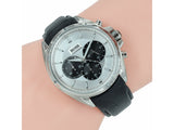 Hugo Boss Casual Chronograph Silver Dial Black Leather Strap Watch For Men - HB1512880