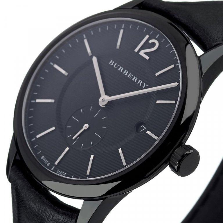 Burberry The Classic Black Dial Black Leather Strap Watch for Men